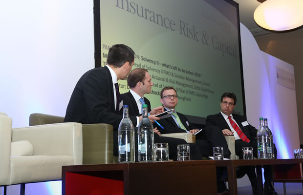 Panel on what's left to do before 2016 [left to right] Maciej Piechocki, BearingPoint; Thomas Bichard-Breaud, Gjensidige; Monty Cachej, Zurich; Theo Berg, Delta Lloyd