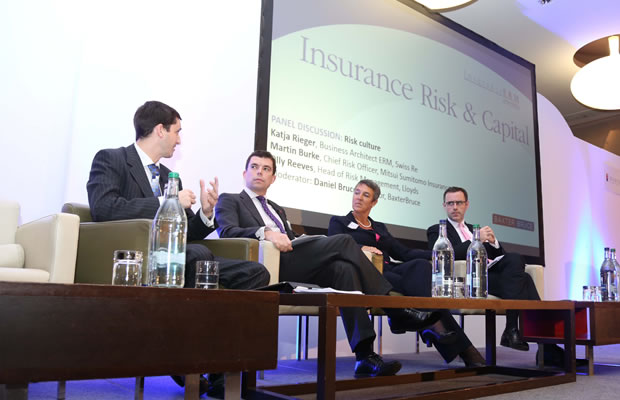 Risk culture panel [left to right] Daniel Bruce, BaxterBruce; Olly Reeves, Lloyd's; Katja Rieger, Swiss Re; Martin Burke, Misui Sumitomo Insurance Group